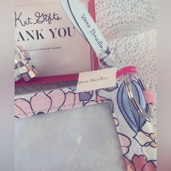 Vera Bradley ID Badge card case NEW with silver keyring can attach lanyard NWT - Picture 12 of 13